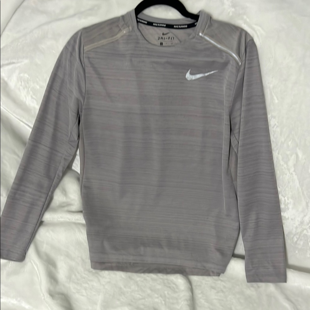Nike Light Gray Dri-FIT Long Sleeve Shirt